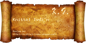 Knittel Iván névjegykártya