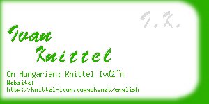 ivan knittel business card